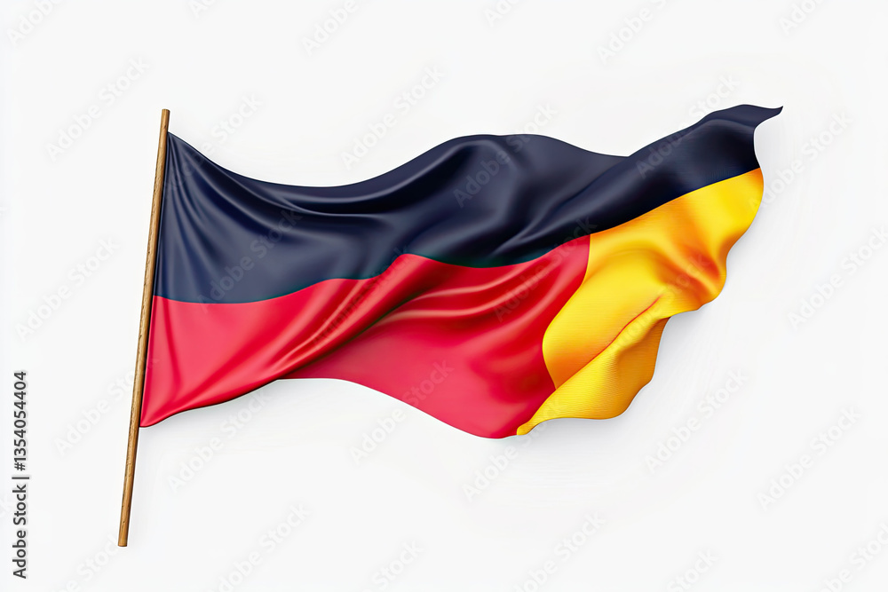 Naklejka premium High Resolution Picture of Papuanewguinea Flag Banner Design Isolated on White Background