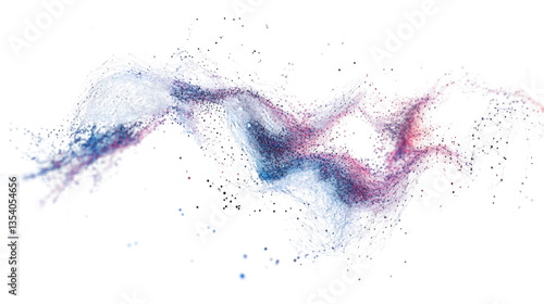 an abstract representation of AI overlapping isolated on white background