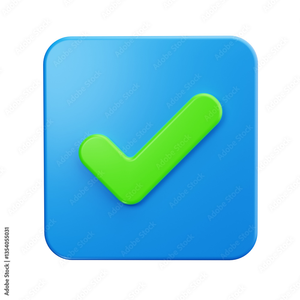 Bold check 3d render icons Bold check 3d render icons