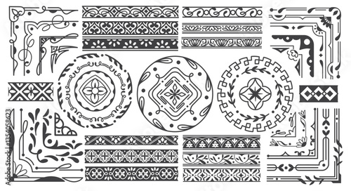 Intricate Floral & Geometric Borders – Decorative Frame Ornaments for Design