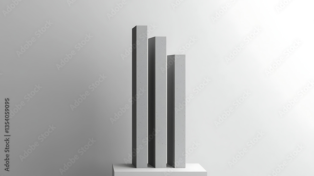 Obraz premium 3D Minimalist Sculpture of Abstract Geometric Shapes on Pedestal