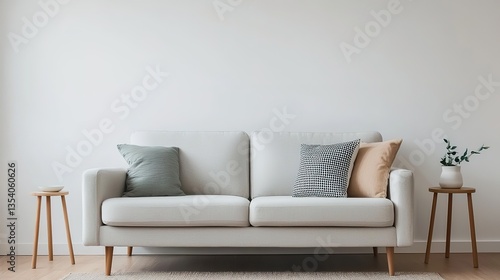 Modern minimalist living room design in pastel tones cozy atmosphere gigapixel quality