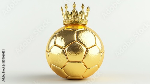 1. **Golden Soccer Ball with King's Crown on Transparent Background**