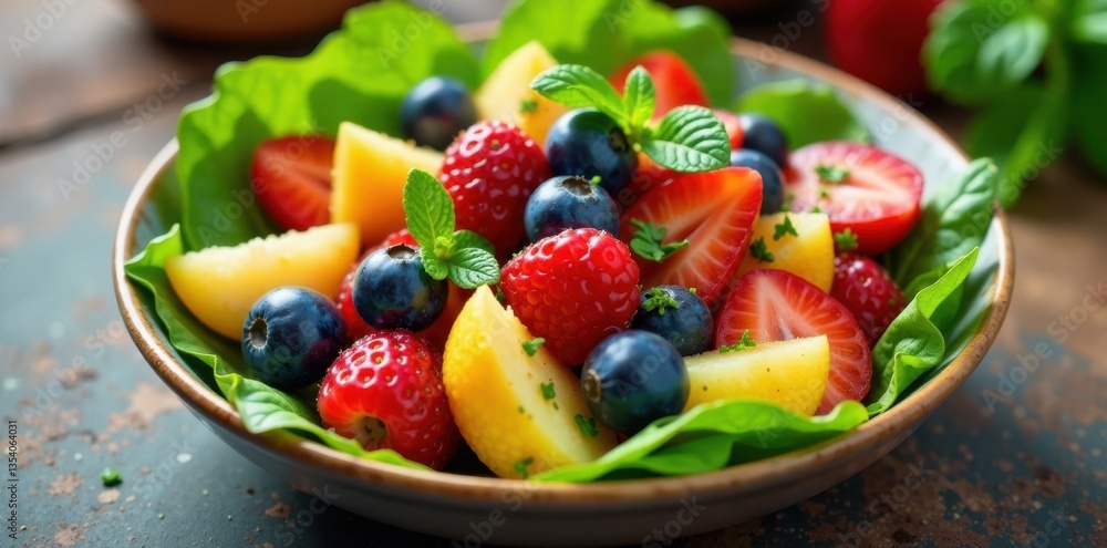 Fresh mixed berry and vegetable salad, salad, vegetables Fresh mixed berry and vegetable salad, salad, vegetables