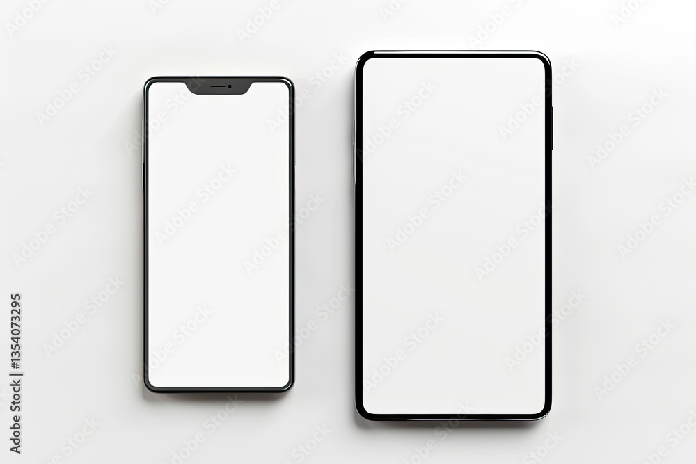Pixel Perfect Image of Smartphone and Tablet, Isolated on White Background Pixel Perfect Image of Smartphone and Tablet, Isolated on White Background