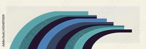 Wallpaper Mural Clean geometric illustration of overlapping blue parallelograms on white background Torontodigital.ca