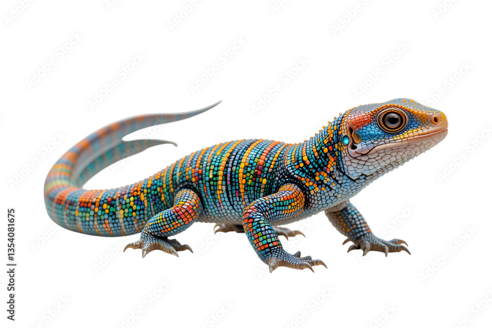 Obraz premium Colorful Lizard with Vibrant Scales in Natural Habitat Setting