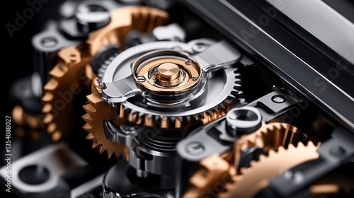 Wallpaper Mural Close-up intricate clockwork gears in motion, precision engineering, detailed mechanism Torontodigital.ca