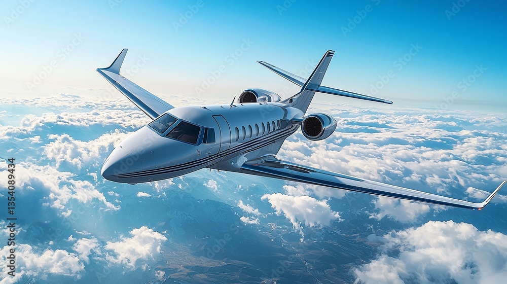 Private jet flying above clouds. Private jet flying above clouds.