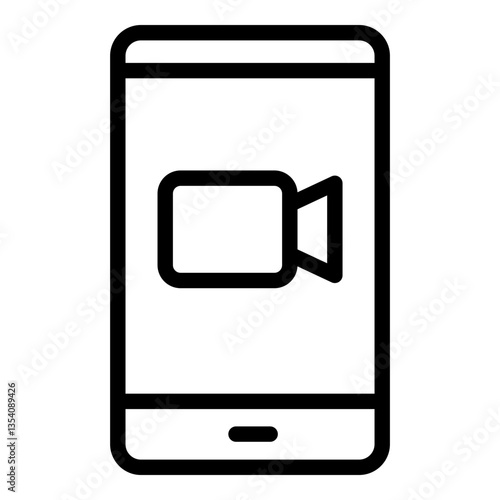 Video recording icon. Vector line icon	