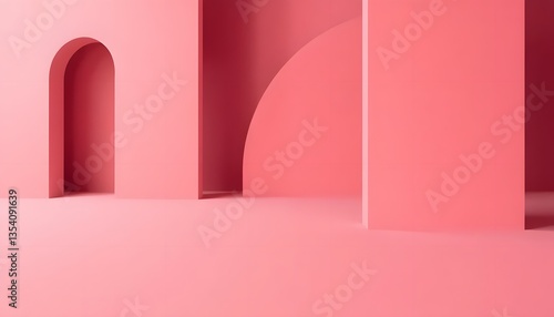 Abstract Pink Architectural Forms