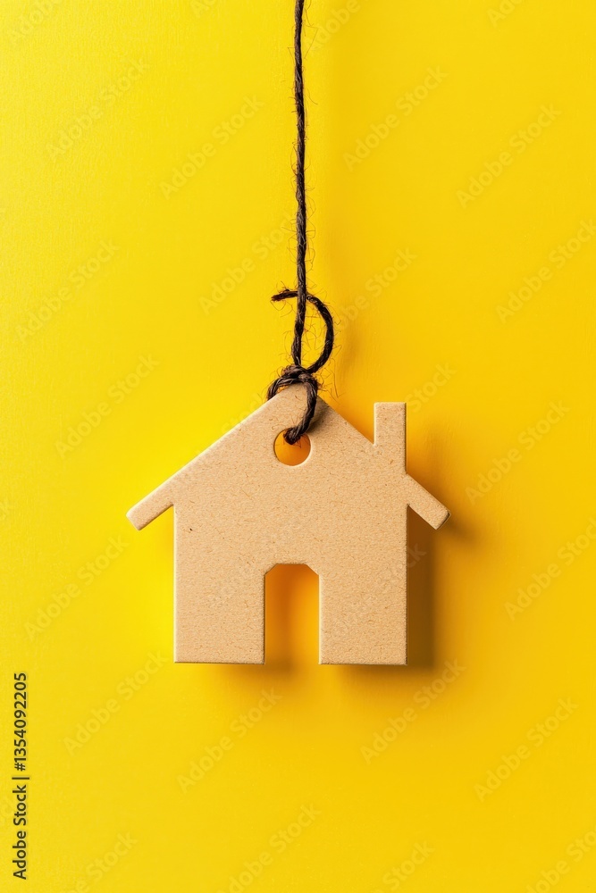 A minimalistic representation of home affordability with a price tag. A minimalistic representation of home affordability with a price tag.