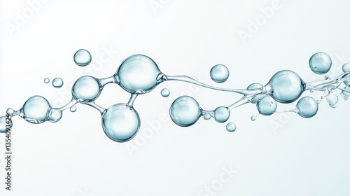 Droplets and bubbles represent the essence of water, a critical component in green hydrogen production through electrolysis, symbolizing clean energy advancements