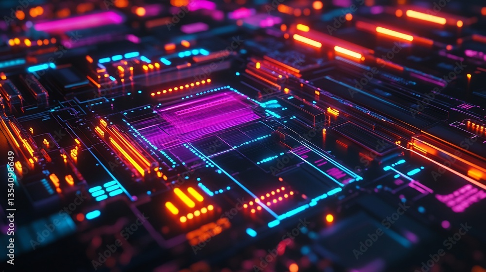 Neon Circuitry: A Futuristic Digital Landscape Neon Circuitry: A Futuristic Digital Landscape
