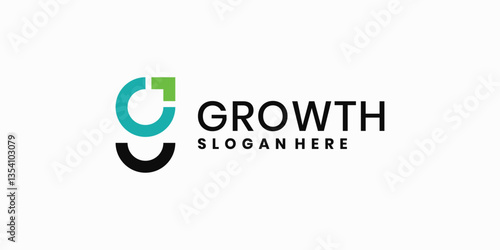 Modern growth logo idea design. Arrow shapes logo design in letter G