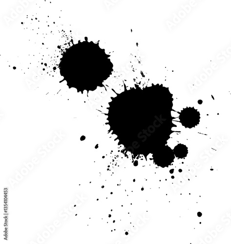 black ink brush dropped splash splatter artistic grunge graphic