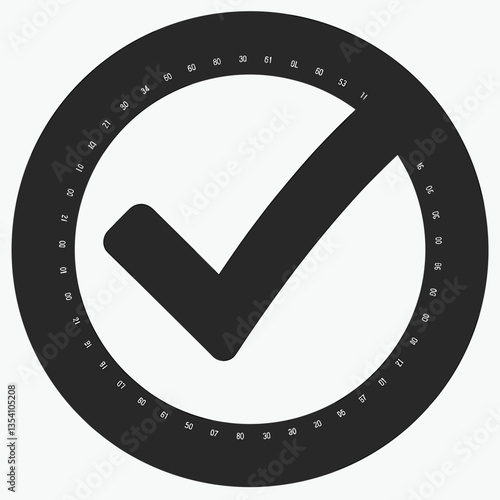 Checkmark icon on circular dial background