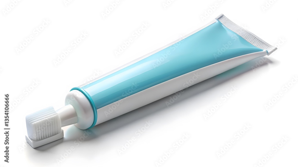 Light-blue tube packaging on white background Light-blue tube packaging on white background