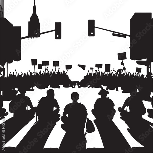  Street blockade illustration