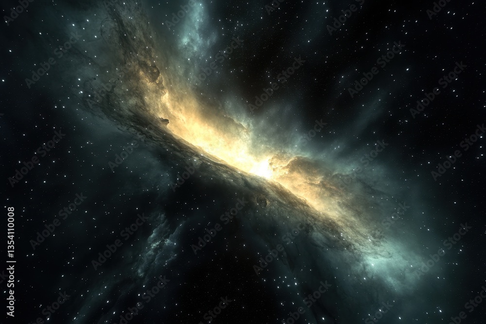 Obraz premium Exploring the vibrant colors and textures of a distant galaxy in deep space