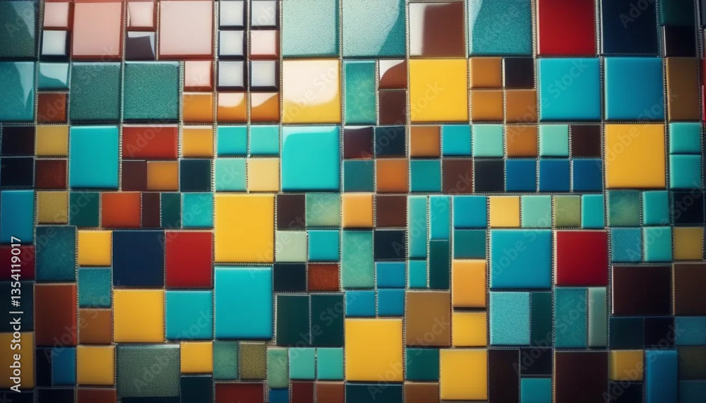 Fototapeta premium Colorful mosaic tiles as a background. 