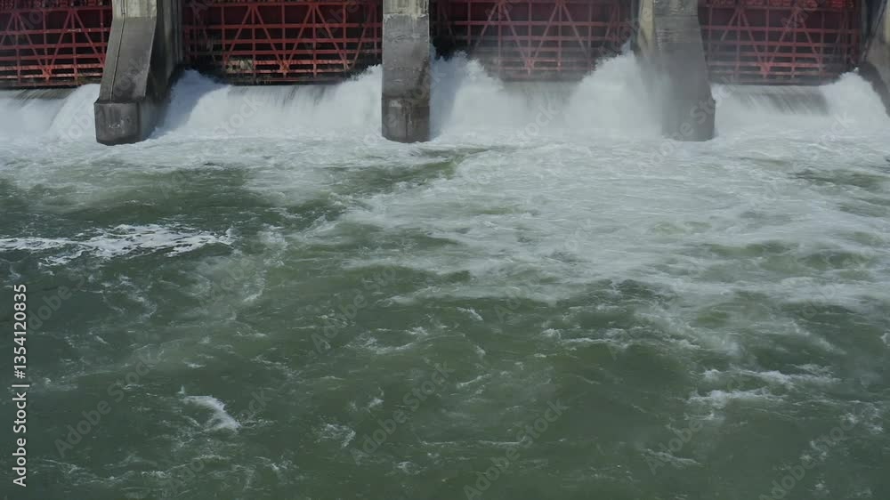 custom made wallpaper toronto digitalスロー空撮映像：ダムの放水の様子