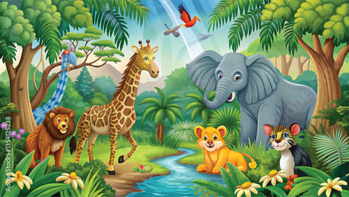 wild animals in the jungle