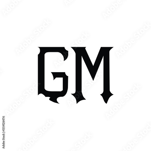 GM monogram logo design letter text name symbol monochrome logotype alphabet character simple logo