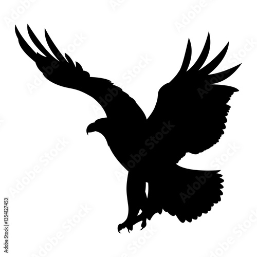 Powerful Eagle Silhouette for Tattoo & Graphic Design