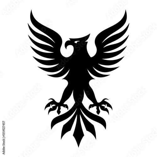 Powerful Eagle Silhouette for Tattoo & Graphic Design