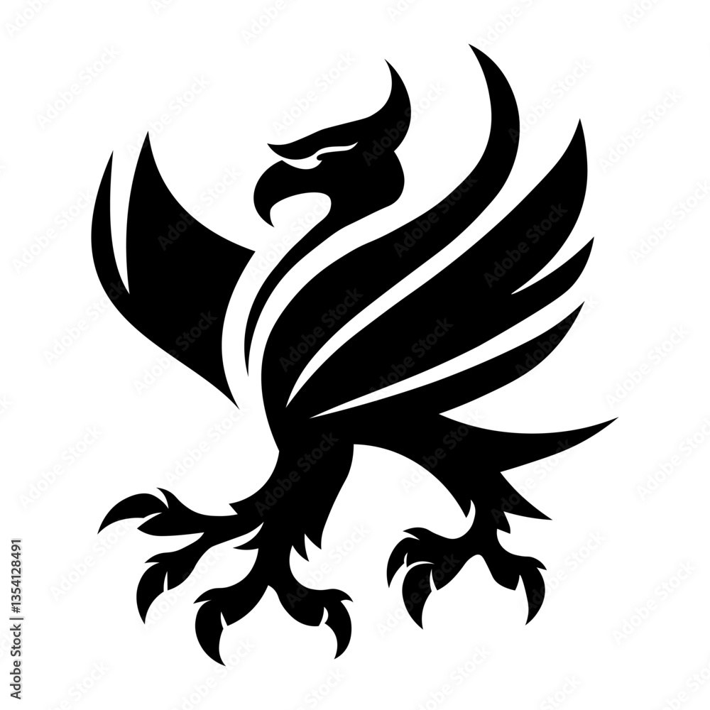 Fototapeta premium Powerful Eagle Silhouette for Tattoo & Graphic Design