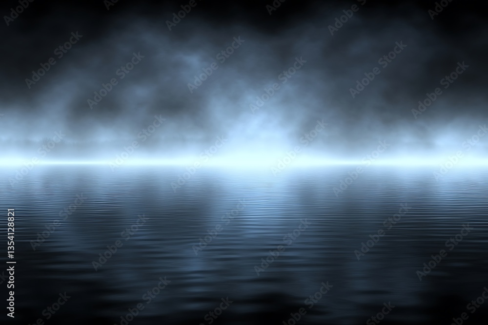 Foggy Horizon Over Water. Foggy Horizon Over Water.