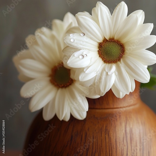 Daisy Bouquet in Wooden Vase