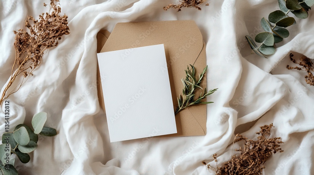 Blank Card Mockup: Rustic Floral Design. Blank Card Mockup: Rustic Floral Design.