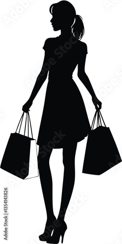 Shopping Girl illustration silhouette