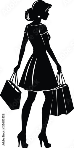 Shopping Girl illustration silhouette