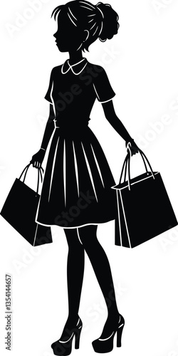 Shopping Girl illustration silhouette