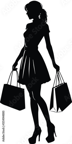Shopping Girl illustration silhouette