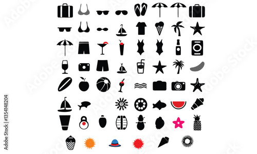 Summer Flat Design Icon Set