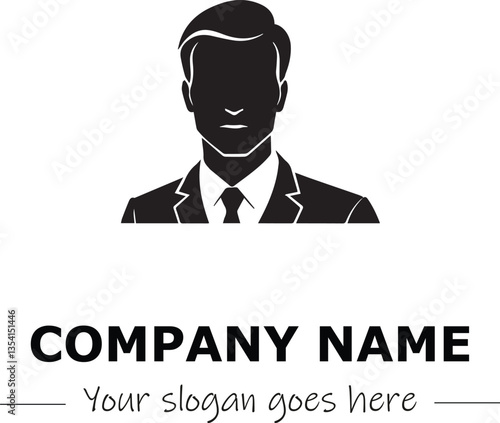 a man silhouette black and white for logo company vector image