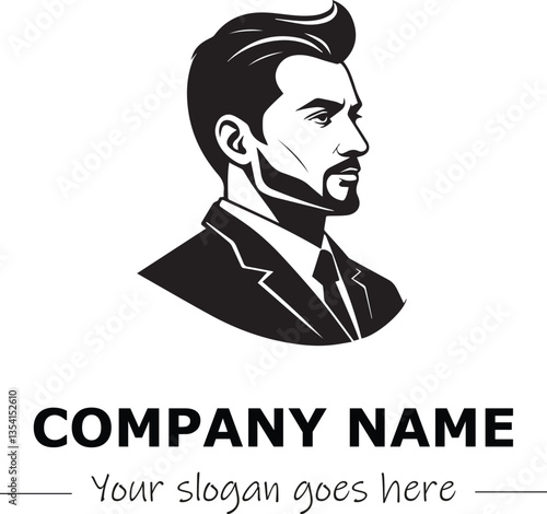 a man silhouette black and white for logo company vector image