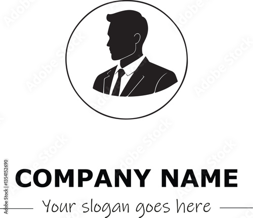 a man silhouette black and white for logo company vector image