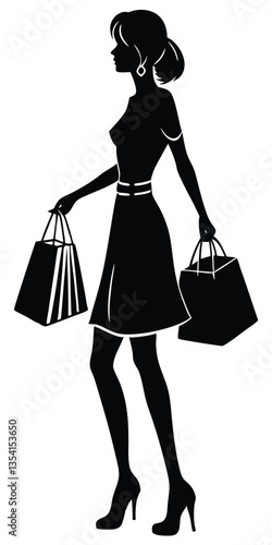 Shopping Girl silhouette illustration