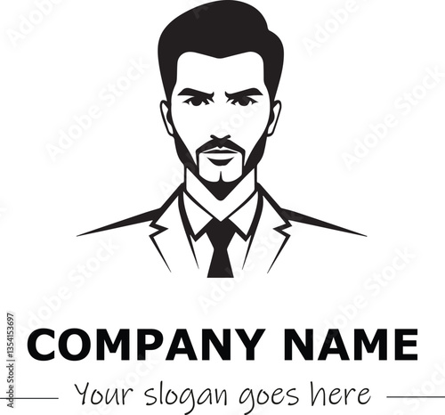 a man silhouette black and white for logo company vector image