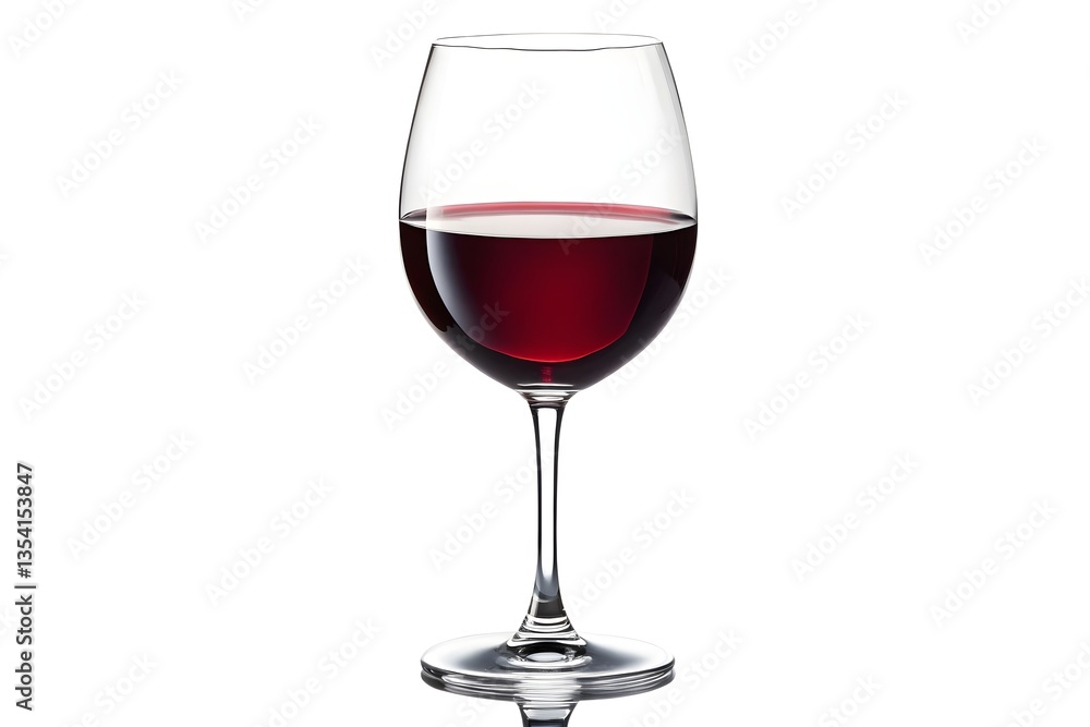 Glass of Red Wine on White Background. Generative AI Glass of Red Wine on White Background. Generative AI