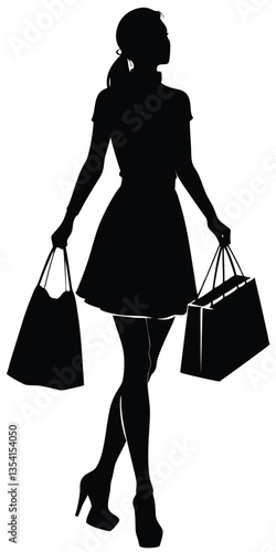 Shopping Girl silhouette illustration