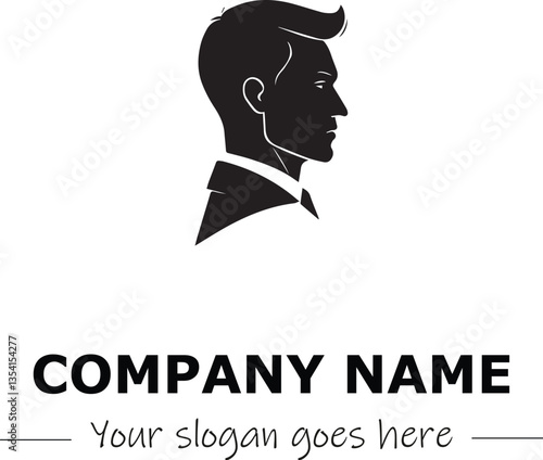 a man silhouette black and white for logo company vector image
