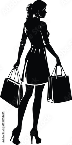 Shopping Girl silhouette illustration