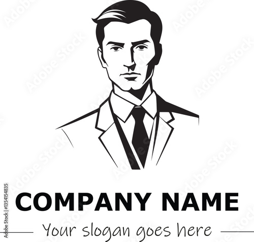 a man silhouette black and white for logo company vector image
