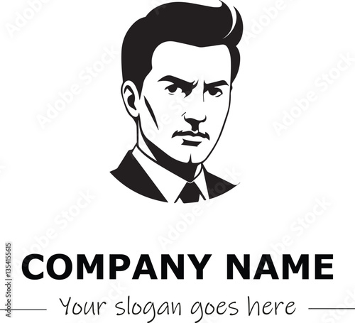 a man silhouette black and white for logo company vector image